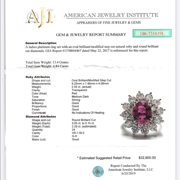 Estate Ruby Diamond Ring - Picture 3 of 5